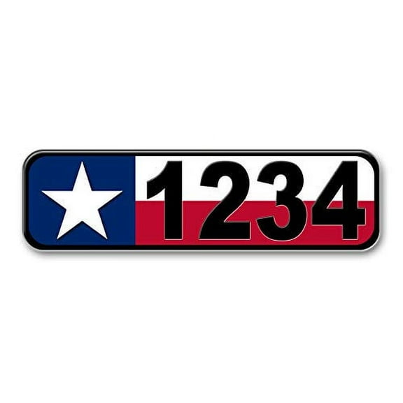 Texas Flag, Reflective Curb Address Sign