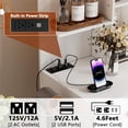 thumbnail image 5 of PAKASEPT Makeup Vanity with Lights,White Vanity Desk with Openable Mirror & 3-Color Dimmable, Charging Station, Makeup Desk with Drawer, Hooks, Hidden and Open Storage Shelves, Stool Set, 5 of 8