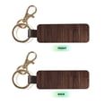 thumbnail image 2 of Wukai Vintage Wood Print Leather Car Keychain, Universal Key Fob Keychain, Leather Key Chain Holder for Men and Women,360 Degree Rotatable, 2 of 5
