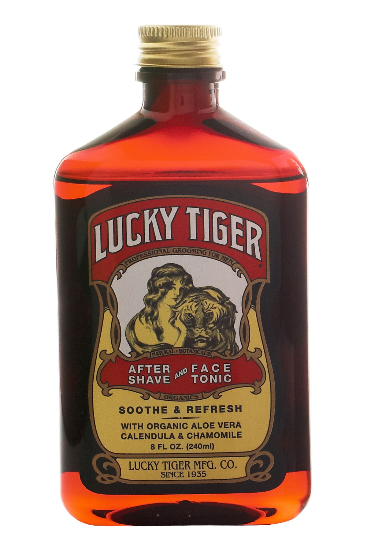 Lucky Tiger Organic Aftershave And Face Tonic, 8 Oz