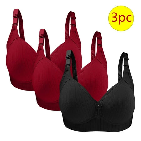 LLYWEY Bras with No Padding on Clearance Bras Women Plus Size Ladies Racerback Bra Style-1257 Women Multiway Bra Feature Adult Female T-Shirt Sports Bras Black 40B