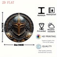 thumbnail image 6 of HELLOYOUNG Metal Wall Art, Medieval Knight Helmet Shield Aluminum Sign with Red Accents, 8 Inch Vintage Decor for Home Bar Cafe Garden Man Cave, 6 of 6