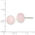 thumbnail image 2 of FB Jewels Sterling Silver 10-10.5mm Button Rose Quartz Post Earrings, 2 of 2