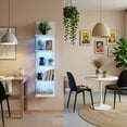 thumbnail image 4 of 5-Tier Wall Shelf Unit with RGB Light, Floating Lack Shelf for Wall Storage, Wall Mounted Vertical Display Shelf for Bedroom Living Room Vanity, White, 4 of 10
