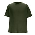 thumbnail image 6 of LYEAA Summer Shirts for Men Breathable Short Sleeves Crew Neck Knit Athletic Workout Loose Pullover T-shirts Solid Training Casual Soft Comfortable Men's Tops Green S, 6 of 6