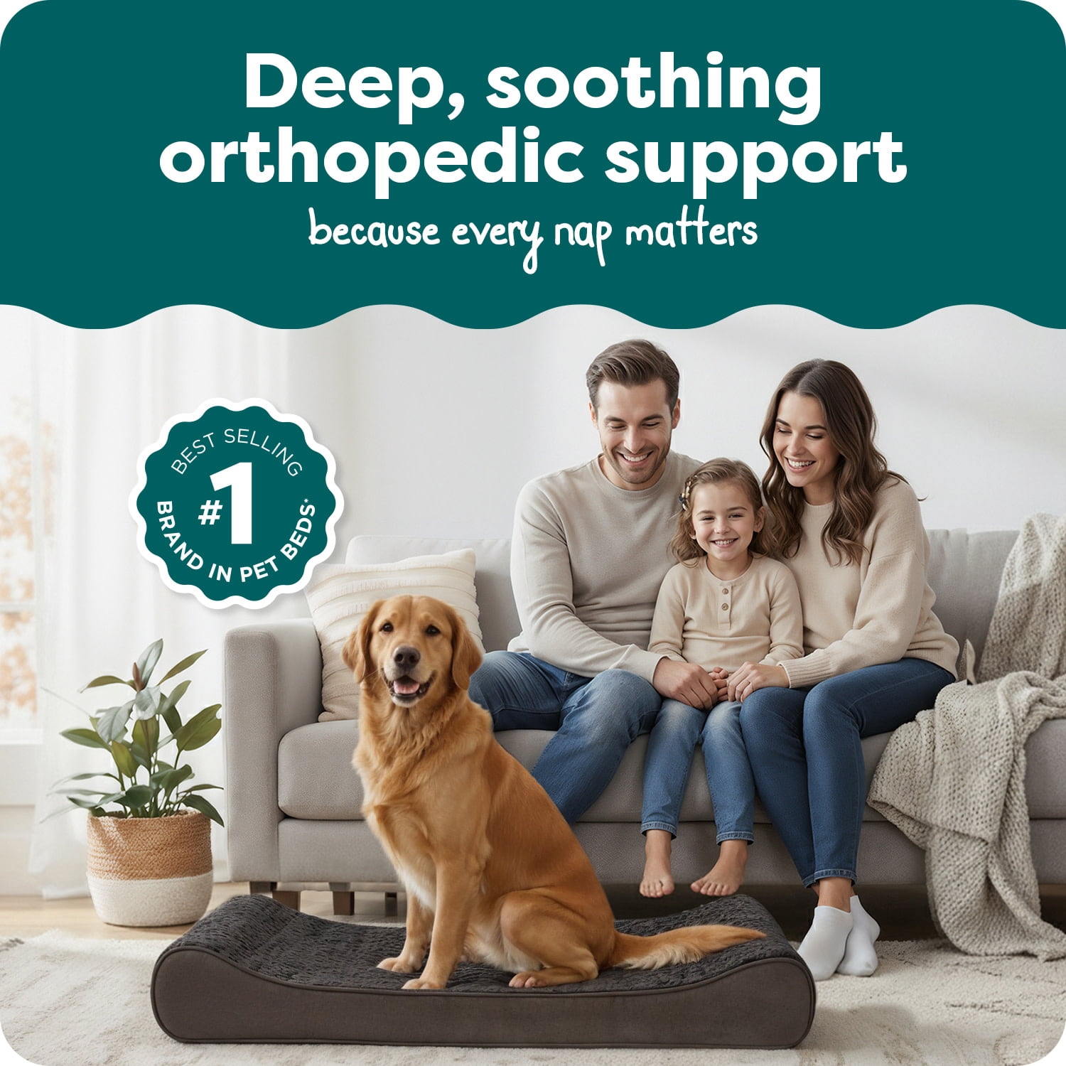 FurHaven Pet Dog Bed | Orthopedic Ultra Plush Luxe Lounger Pet Bed for Dogs & Cats, Chocolate, Jumbo