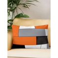 thumbnail image 2 of Waterproof Outdoor Throw Pillows with Inserts 12"x20", Burnt Orange Black Grey Soft Decorative Pillowcases for Couch Bedroom, Modern Irregular Geometric Abstract Pillow Covers for Sofa Living Room, 2 of 8