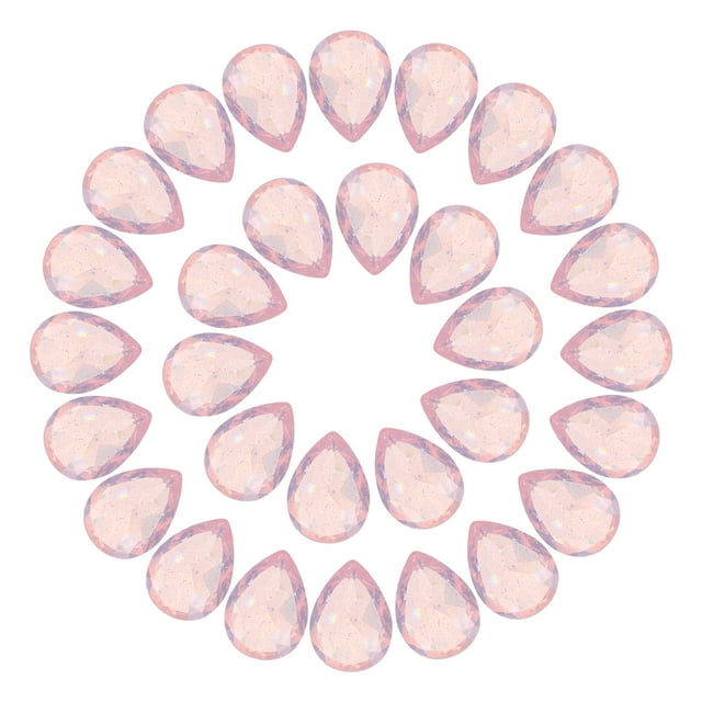 30Pcs Teardrop Rhinestone 10x14 mm Pointed Back Rhinestone Beads,Milky Pink