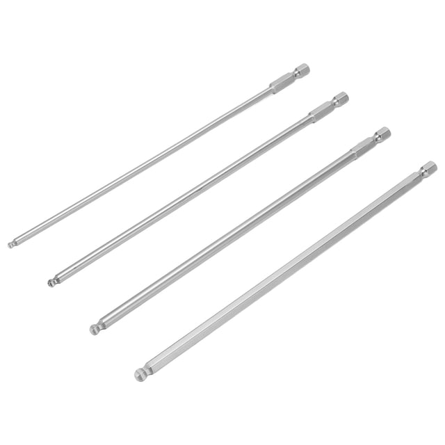 Ball End Hex Screwdriver Bits Set 4pcs Hex Screwdriver Bit Set Steel Magnetic Metric Ball Head Hex Bits 1/4 Inch Hex Shank