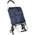 thumbnail image 3 of Tcbosik Grocery Cart on Wheels for Stairs, Stair Climbing Cart with Removable Oxford Waterproof Bag, Folding Shopping Cart, Blue, 3 of 11