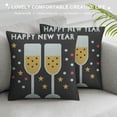 thumbnail image 3 of JEUXUS  Decorative Throw Pillow Covers Happy New Year with Champagne Confetti Christmas New Year Square Pillowcases Cases Decor Couch Sofa, 3 of 5