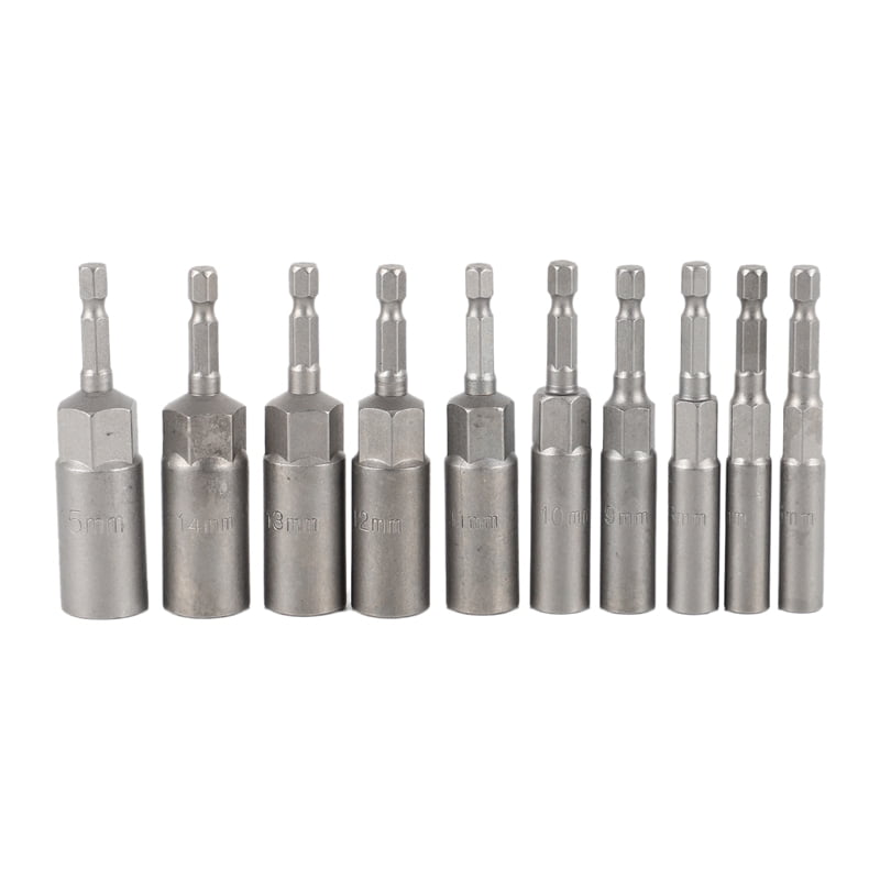 10Pc 1/4 Inch Wrench Hex Bit Socket Set 