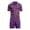 Purple, variant on Men's Shirt and Shorts 2 Piece Set, Casual Button Down with Matching Shorts, Lightweight Summer Sportswear Outfit for Men