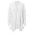 thumbnail image 5 of Fiaer Long Cardigans Sweaters for Women Plus Size Lightweight Long Sleeve Solid Asymmetric Hem Front Open Tops White XL, 5 of 6