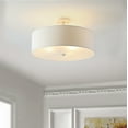thumbnail image 2 of SAFAVIEH Jolana 20 in. Modern 3-Light White Iron Mount Light with 100% Cotton Shade, 2 of 8