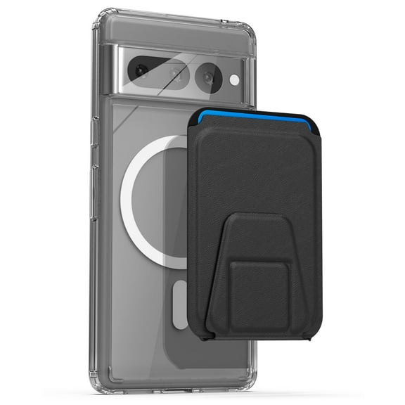 Encased Magnetic Wallet Clear Back Designed for Google Pixel 7 Pro Case with Card Holder (Compatible with MagSafe Charging & Accessories) 