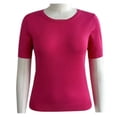 thumbnail image 1 of Suéter George Talla EG Liso Cuello Redondo Manga Corta Fucsia, 1 of 4