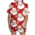 thumbnail image 4 of Ensembles de Pyjama pour Femmes Motif Imprimé Mignon Pyjama Bouton Manches Courtes Haut Short Ensemble S, 4 of 6