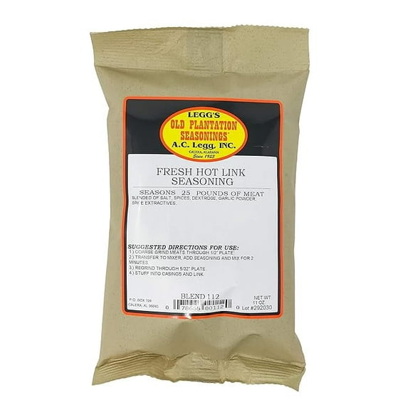 Leggs Old Plantation Fresh Hot Link Seasoning (Seasons 25lbs)