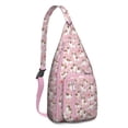 thumbnail image 1 of Floral Dog Sling Backpack - Cute Pet Lover Gift, Fashionable Shoulder Pack with Layered Storage for Travel, 1 of 4