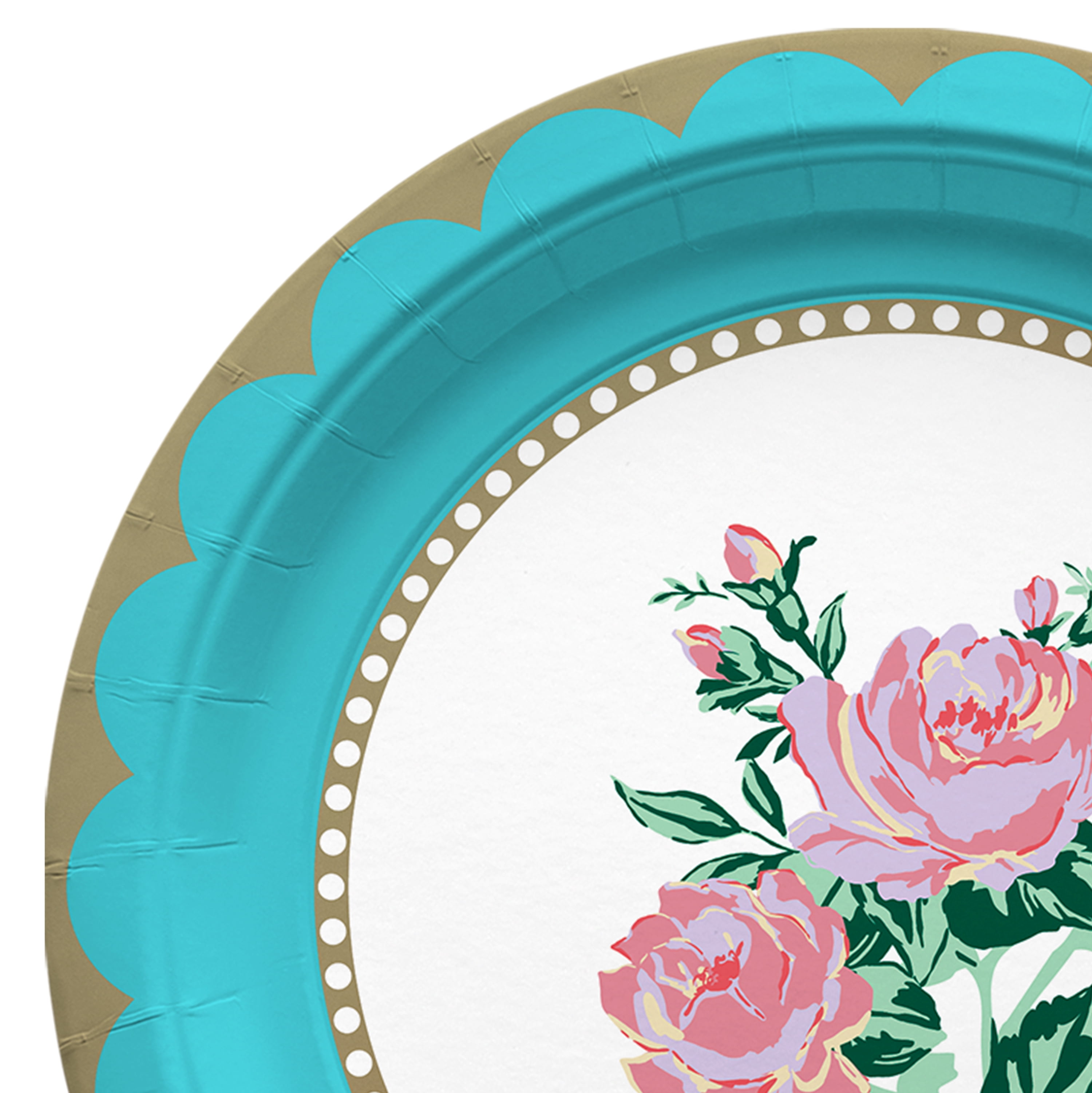 8 Count, 7IN Disposable Tea Party Paper Plates, Multicolor, Vintage Finds by Way to Celebrate