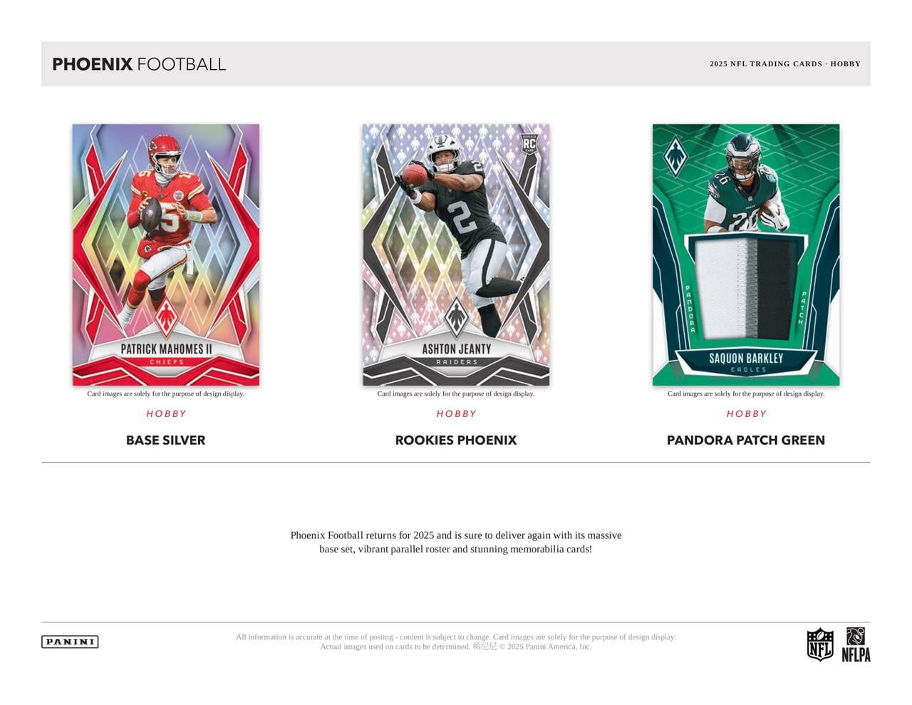 Panini 2025 Phoenix Football Hobby Trading Card Box