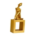 thumbnail image 2 of Estatua de niña, decoración del hogar, recuerdos, personaje, estética, creativa, moderna, figura Dorado, 2 of 9
