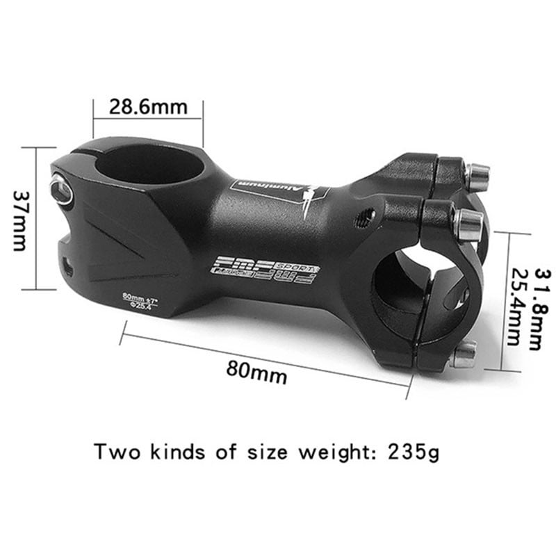 FMF MTB Stem 25.4 80mm Mountain Bike Stem Short Handlebar Stem for Most Bicycle Road Bike Cycling Walmart