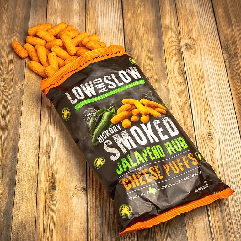 Low and Slow, Hickory Smoked, Jalapeno Cheese Puffs, 6 oz