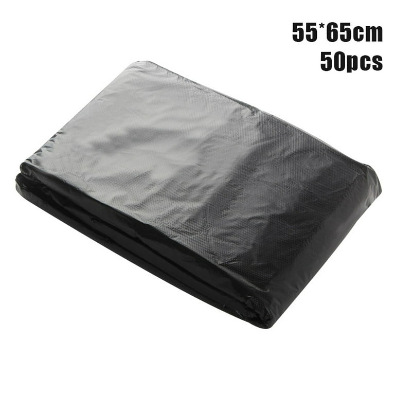 50pcs/Pack Big Garbage Bags Disposable Big Trash Bags Black Heavy Duty  Liners Strong Thick Rubbish Bags Bin Liners Outdoor