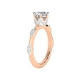 thumbnail image 3 of IGI Certified 1 Carat Princess Shape Lab Grown Diamond Engagement Ring | 14K Rose Gold | Theodora Six Prong Side Stone Diamond Ring | FG-VS1-VS2 Quality Friendly Diamonds, 3 of 6