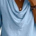 thumbnail image 3 of OGLCCG Womens 3/4 Sleeve Tops Trendy Draped Cowl Neck Tunic Shirts Office Business Blouse Dressy Casual Outfits, 3 of 4