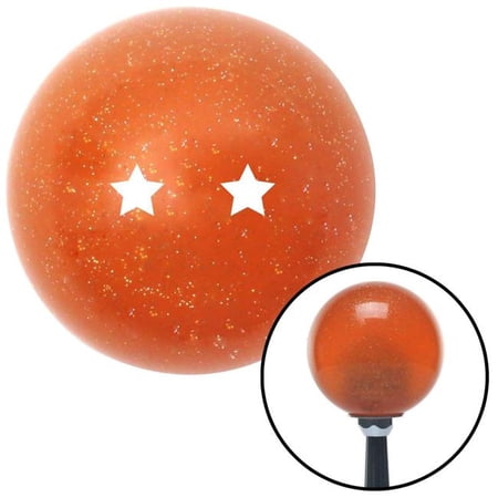 American Shifter White Dragon Ball Z - 2 Star Orange Metal Flake Shift Knob with M16 x 1.5 Insert Brody