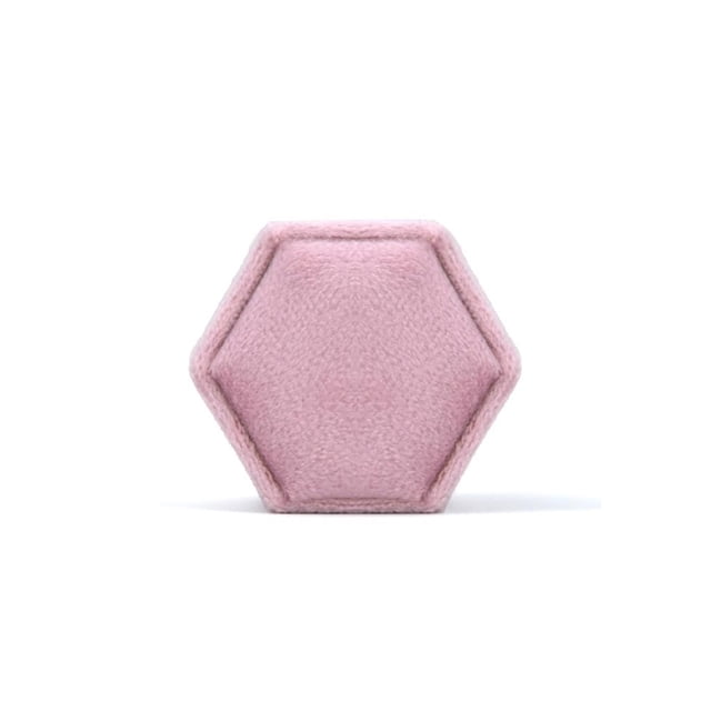 Caja de joyería con forma de hexágono para parejas, soporte organizador de almacenamiento, compromiso de boda para viajes, cajas multifunción Almacenamiento y organización del hogar Rosado Bewildely HA073091-06