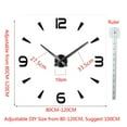 EMOKING 3D DIY Wall Clock Mordern Design Mirror Surface Home Decor Murale Horloge (Black
