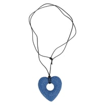 Unique Bargains 1 Pc Bohemian Necklace Long Sweater Necklace Adjustable Versatile Heart Long Pendant 12.2" to 15.7" Blue