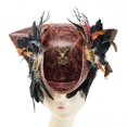 thumbnail image 4 of Slccxzc PU Tricorn Pirate Hat Feather Decor Adult Headwear, 4 of 7