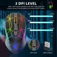 thumbnail image 4 of APPIE Souris de Jeu Sans Fil Rechargeable avec Rétroéclairage RGB Arc-en-Ciel, 3 DPI Réglables, 7 Boutons, Prise Ergonomique, Souris Optique USB 2.4GHz pour PC Portable Mac Gamer Bureau, 4 of 8