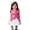 Hot Pink, variant on Girls Summer Outfit Set, Bow Top Pleated Skirt Set Two-Piece, Short Sleeve Round Neck Top and Skirt for Kids, Casual Daily Wear for Toddler Summer Outings and Parties
