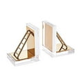 thumbnail image 2 of Adorning Metal And Glass Book Ends, Set Of 2, Clear And Gold, 2 of 2