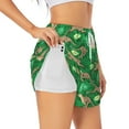 thumbnail image 3 of Lsque Leopard Print Printed Women's Running Shorts with Liner Pockets,Elastic Quick Dry Workout Athletic Gym Yoga Shorts,Womens High Waist Shorts-XX-Large, 3 of 9