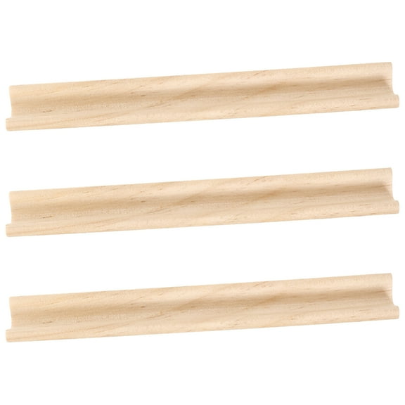 Dayesque 3-Piece Wooden Tile Holders Set for Letter Tiles, Crafts, Games, Mexican Train, Mahjong, Word Tray Replacement Racks