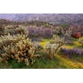 thumbnail image 2 of Gavrilis, John 18x13 Gold Ornate Wood Framed with Double Matting Museum Art Print Titled - Desert Cactus and Wildflowers, 2 of 4