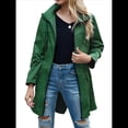 thumbnail image 2 of Chaqueta Impermeable Ligera para Mujer, con Capucha, Mangas Largas y Cremallera, para Actividades Al Aire Libre Verde Hierba XL, 2 of 9