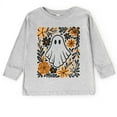 thumbnail image 2 of Ghost Floral Orange - Toddler Long Sleeve Graphic Tee and Youth Long Sleeve Graphic T-Shirt, 2 of 8