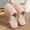 Pink, variant on Women's Furry Slippers Premium Comfort Linen Bear Pattern Cushion Sole House Slippers Indoor Soft Household Slip On All Seasons Shoes