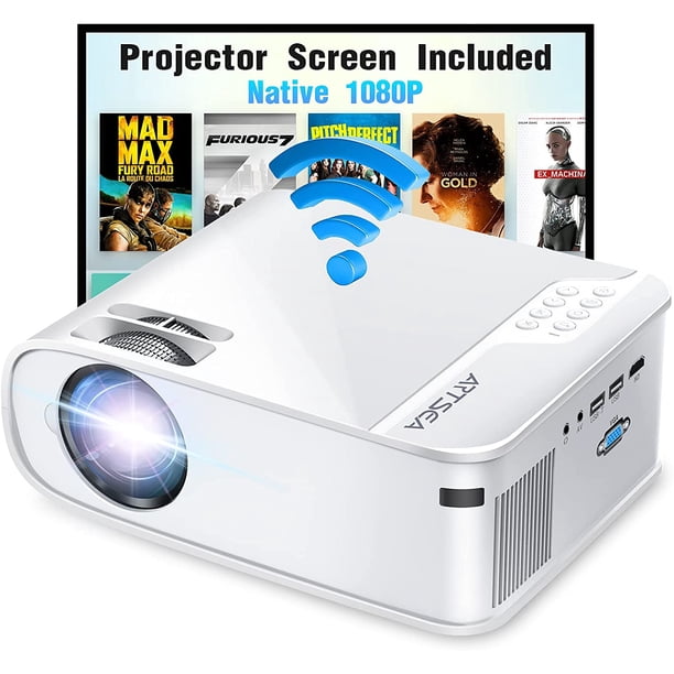 ARTSEA 5G WiFi Projector for iPhone, Native 1080P Projector 9500L Full
