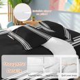 thumbnail image 3 of Black Striped Duvet Cover Set, Farmhouse Black White Stripes Soft Duvet Cover Full Size Bedding Set 4 Pieces, 1 Quiltcover and 2 Pillowcases with Zipper, 1 Bed Sheet for All Seasons, 3 of 9