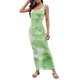 thumbnail image 2 of TRKIYQC Vestido largo de playa con temperamento para mujer, falda delgada elástica sin mangas con cuello en U de colores mezclados de estilo informal de verano para mujer TRKIYQC Moda，ocio, 2 of 6