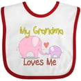 thumbnail image 3 of Inktastic My Grandma Loves Me Boys or Girls Baby Bib, 3 of 4